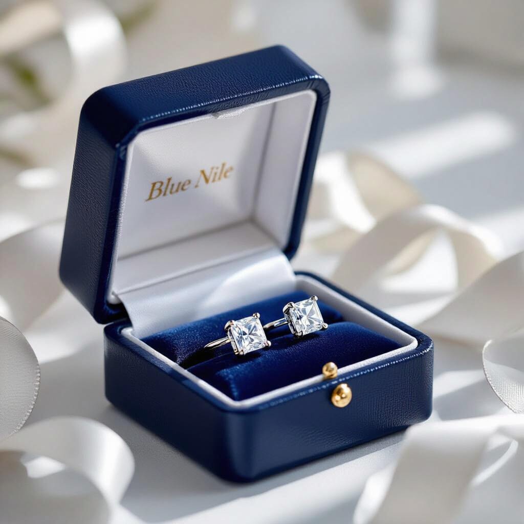 Princess Cut Diamond Earrings 1 Carat