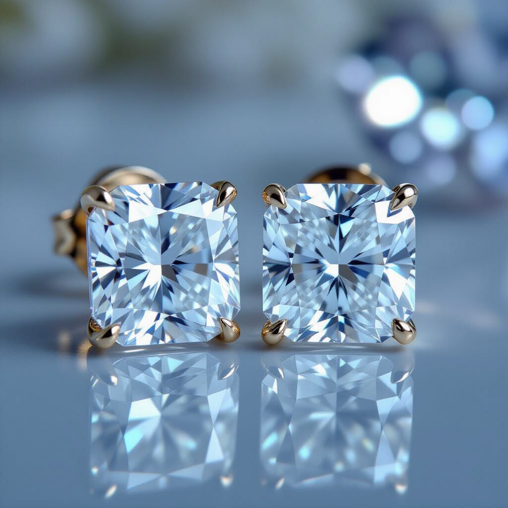Princess Cut Diamond Earrings 1 Carat