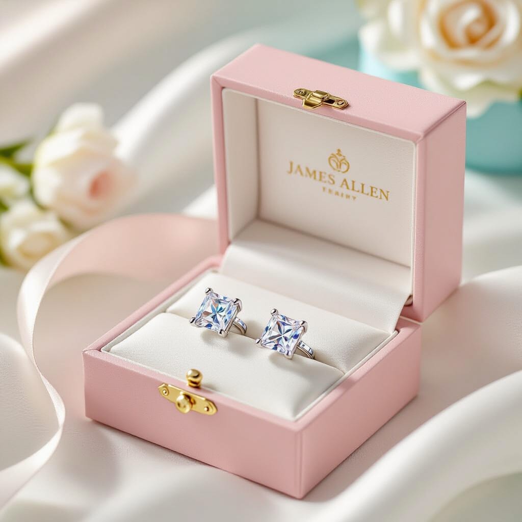 Princess Cut Diamond Earrings 1 Carat
